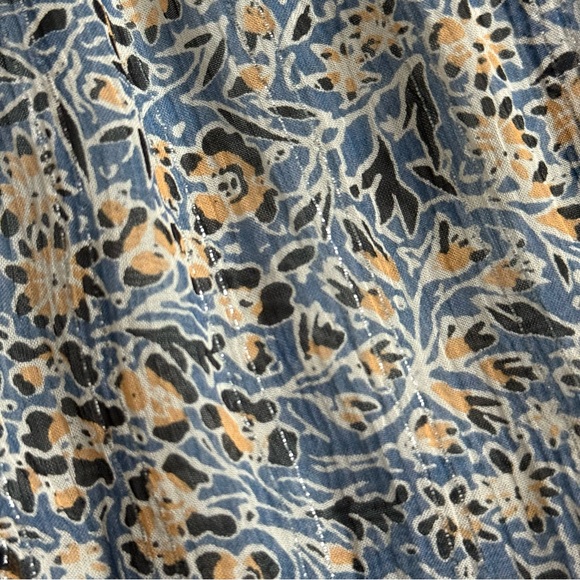 Anthropologie Kira Off-The-Shoulder Peasant Boho Dress Blue Size 4 NWOT - Picture 10 of 14